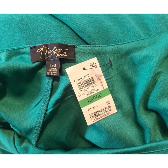 Thalia Sodi NWT Emerald Green Bell Sleeve Shift Dress & Necklace, Size L (12-14) - Picture 7 of 7